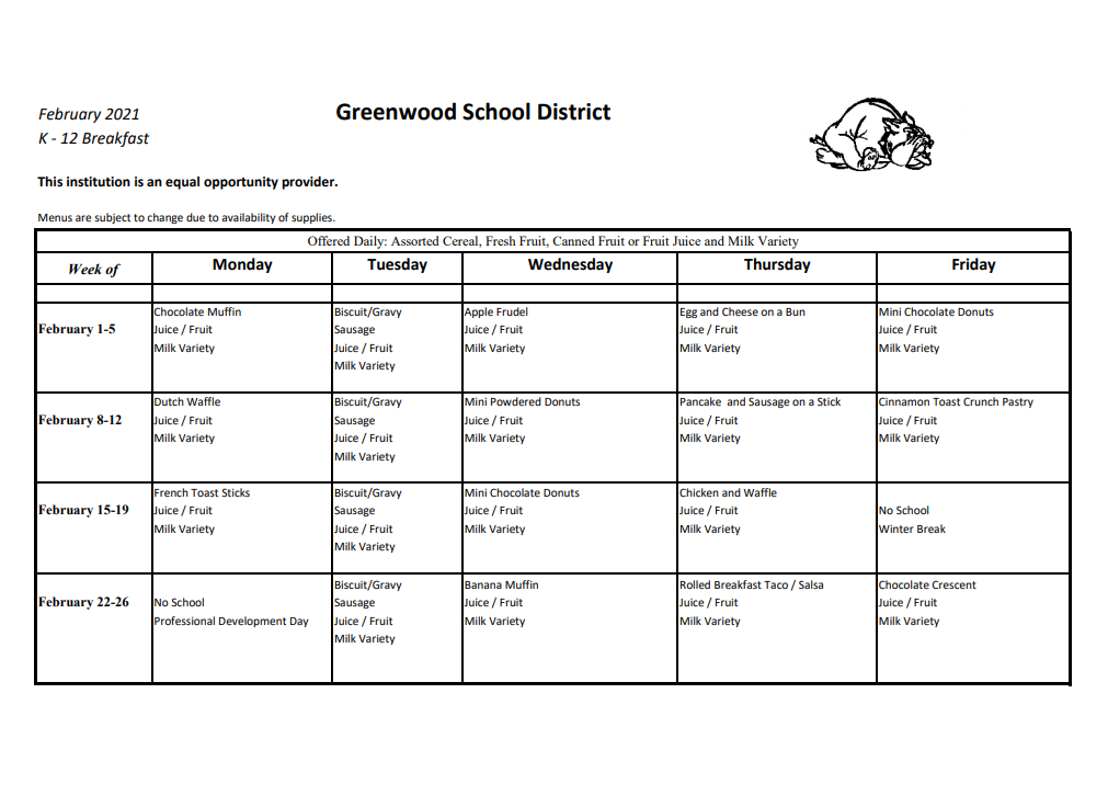 Breakfast Menu