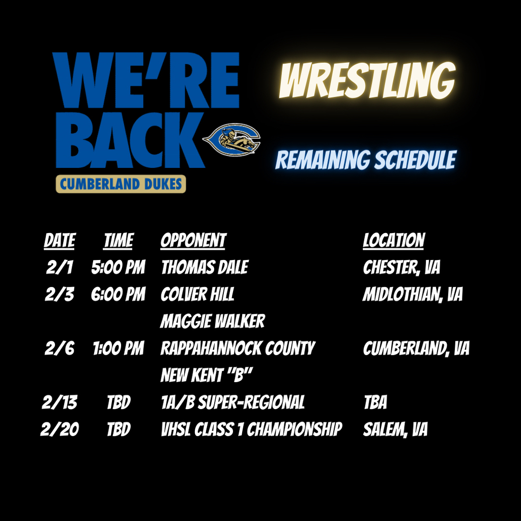 Wrestling Schedule