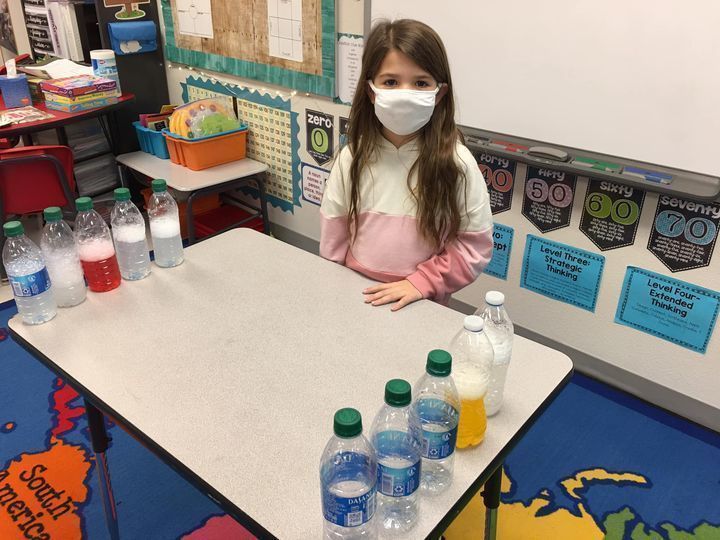 Reese had watched a YouTube tutorial about how to make calming bubble bottles.
