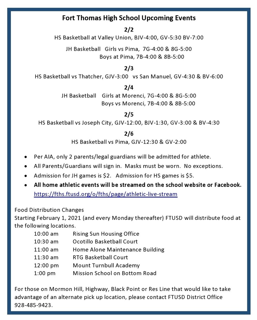 FTHS Events for 2/1-6/2021