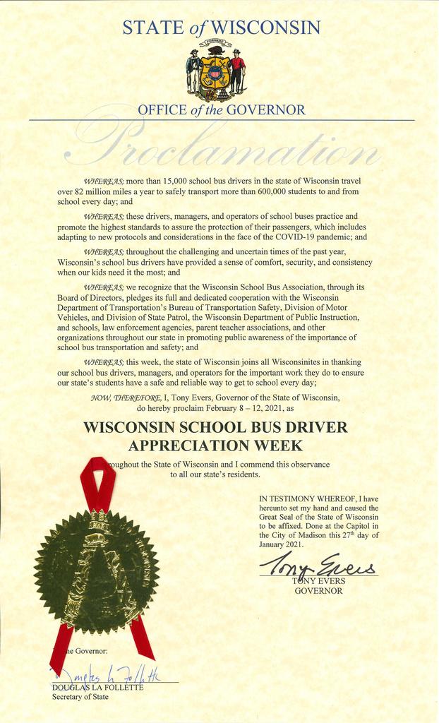 Bus Driver Week Proclamation