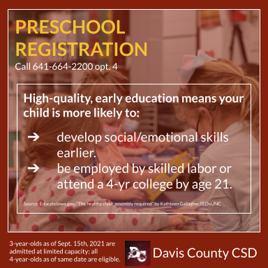 The Davis County Preschool program is high-quality.