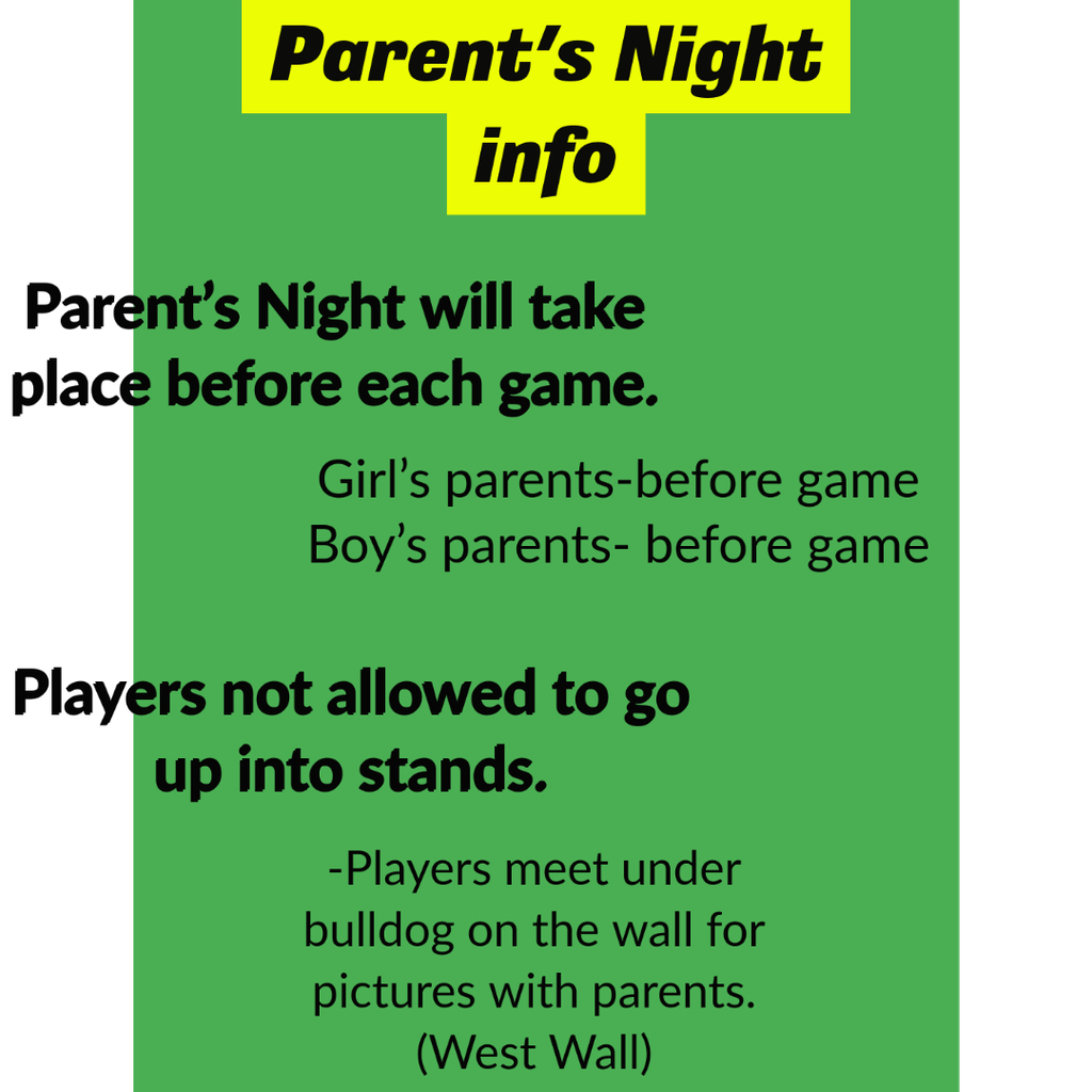 Parents night info