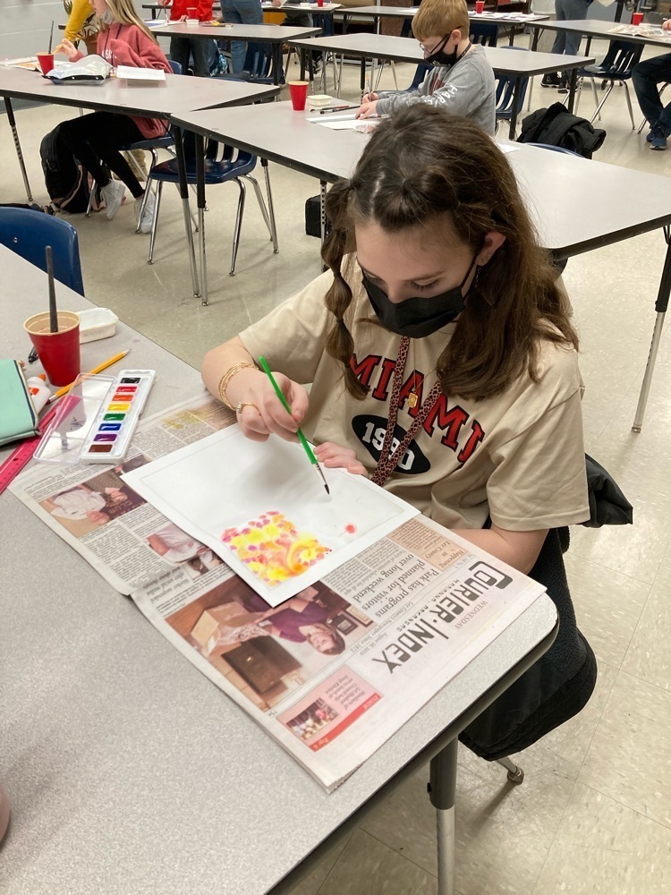 student create dot art with salt