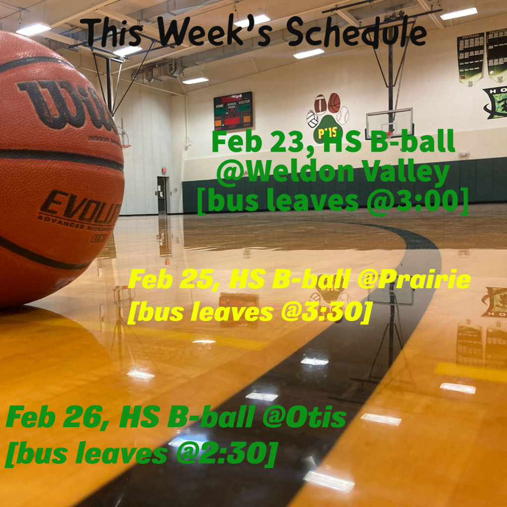 This Weeks Schedule