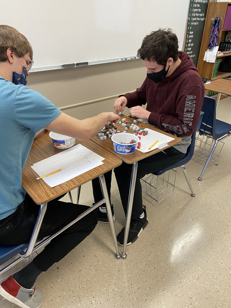 Students rolling dice