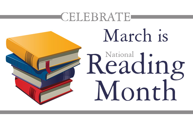 Stack of books - March is National Reading Month