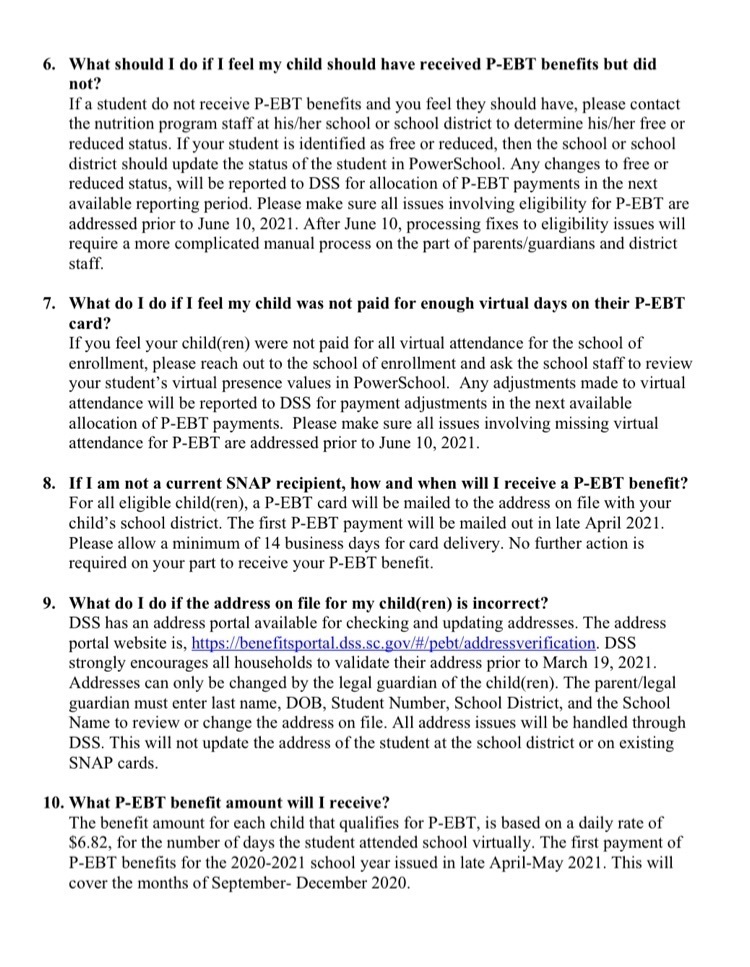 P-EBT FAQs 2