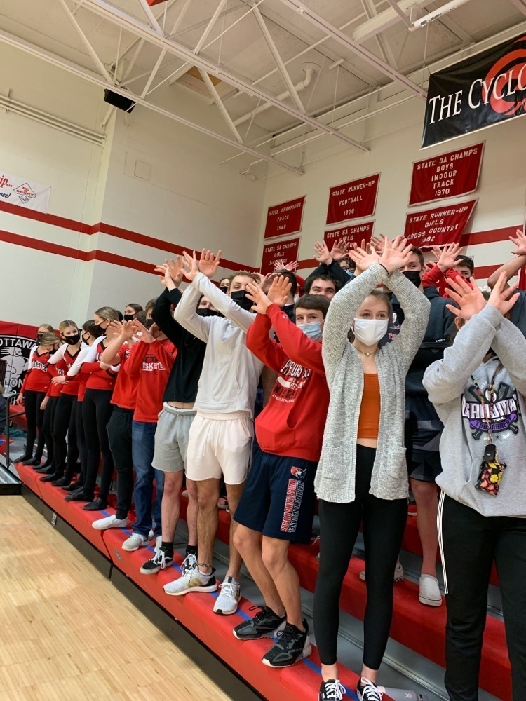 students cheering at a game