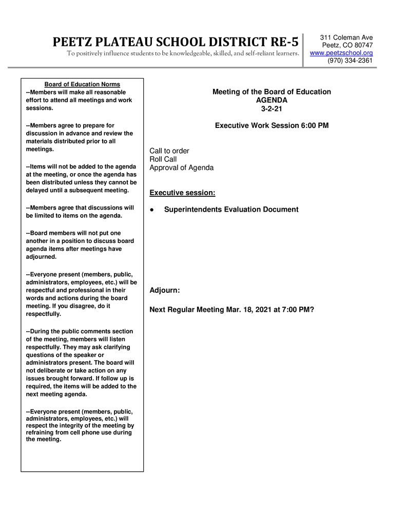 BOE work session/executive session