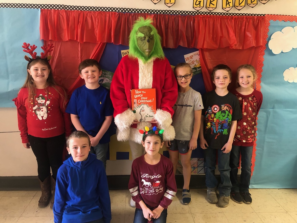 Surprise reading from the Grinch. (Ms. Hopkins)