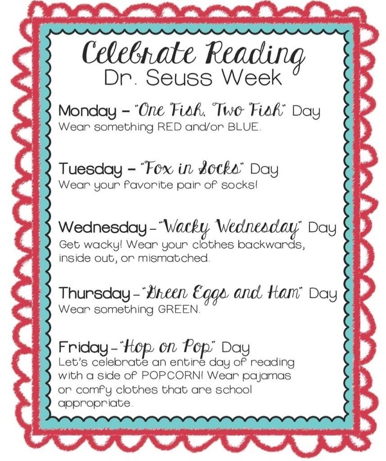 Celebrate Reading Week March 8-12th