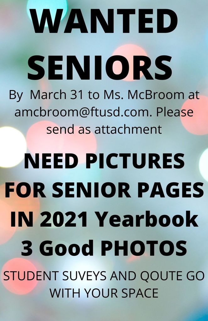 FTHS - Senior Picture Deadline