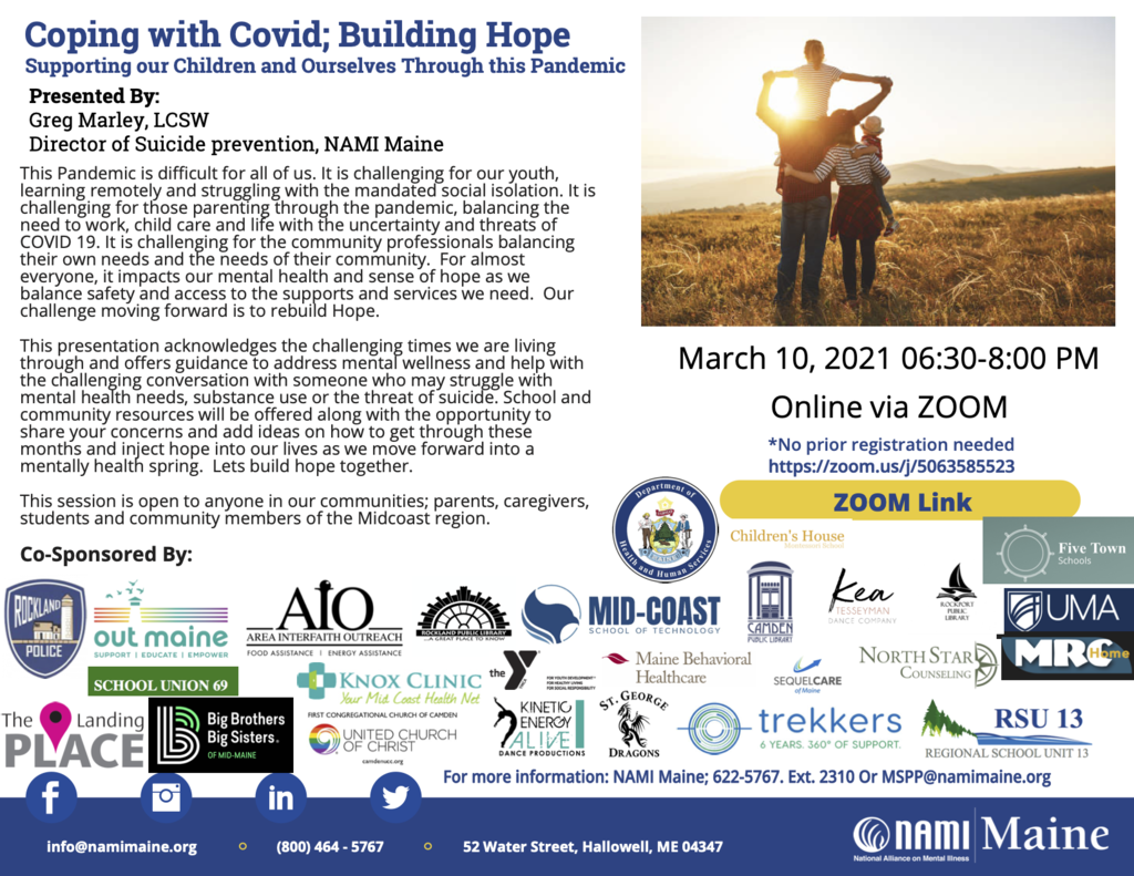 Coping with Covid; Building Hope flyer
