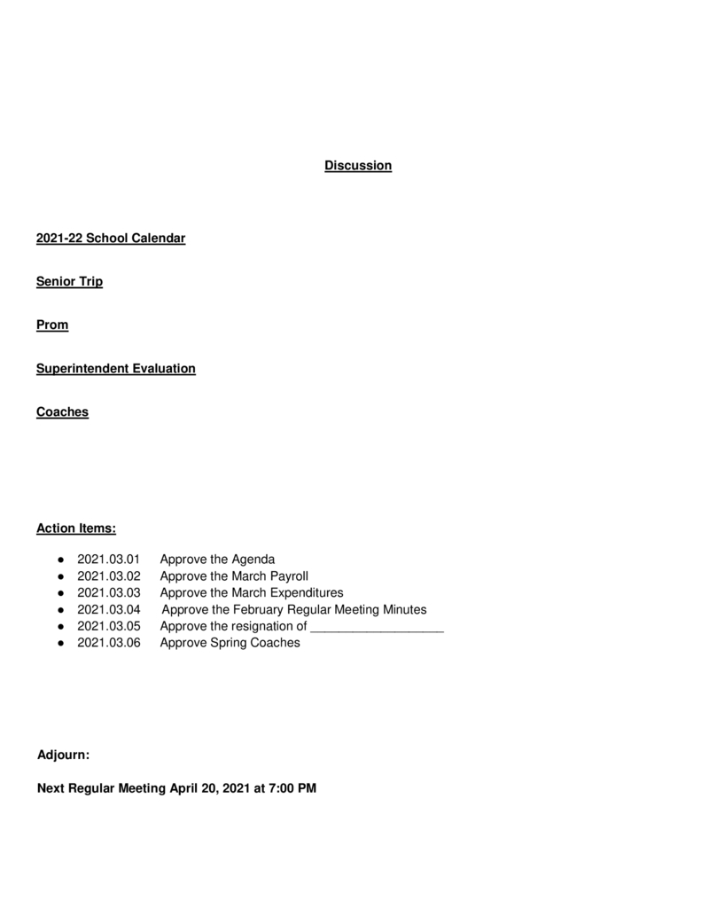 BOE Agenda