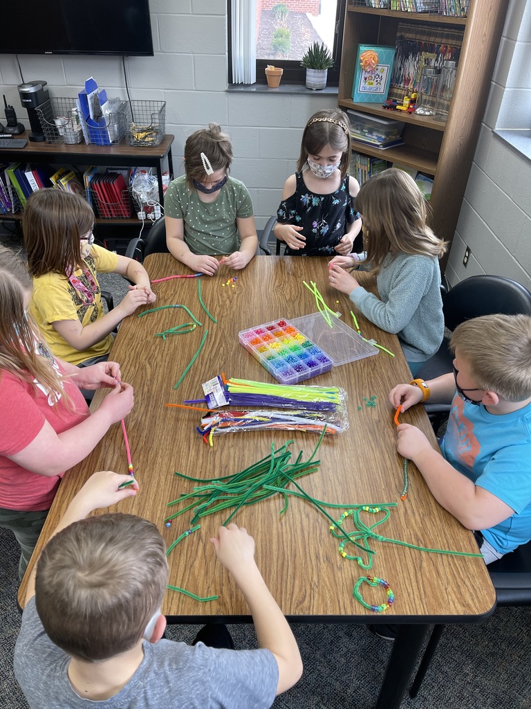 KICk club makes pipe cleaner crafts