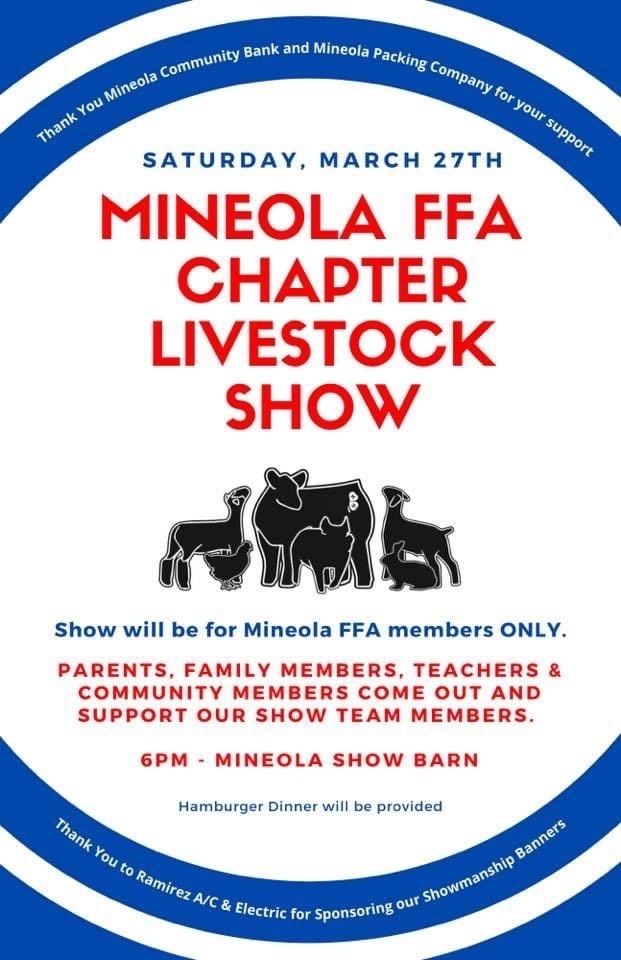 Mineola FFA Chapter Livestock Show