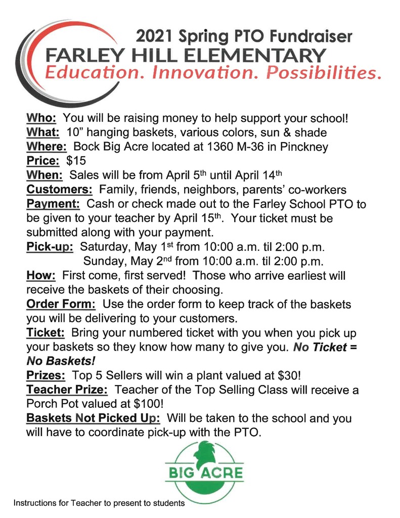 PTO Spring Fundraiser information 