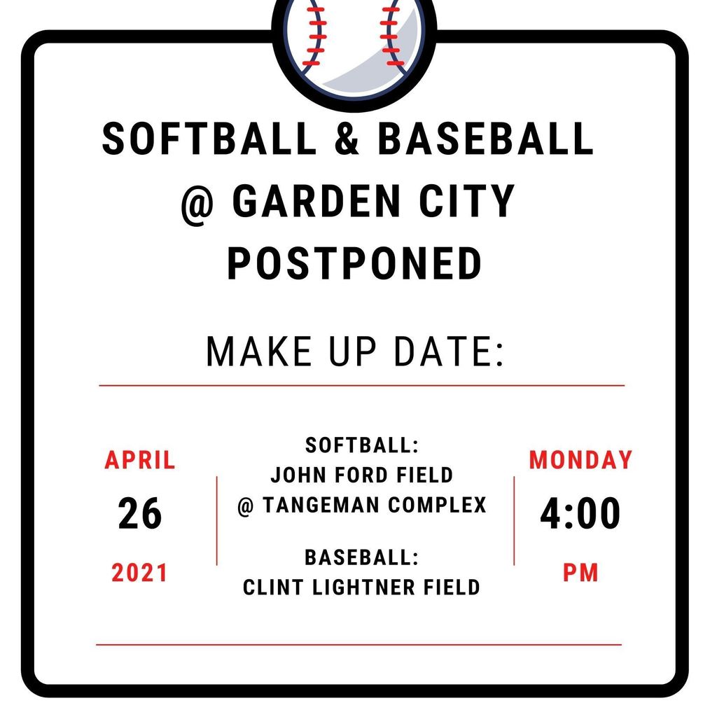 Softball & Baseball @ Garden City POSTPONED