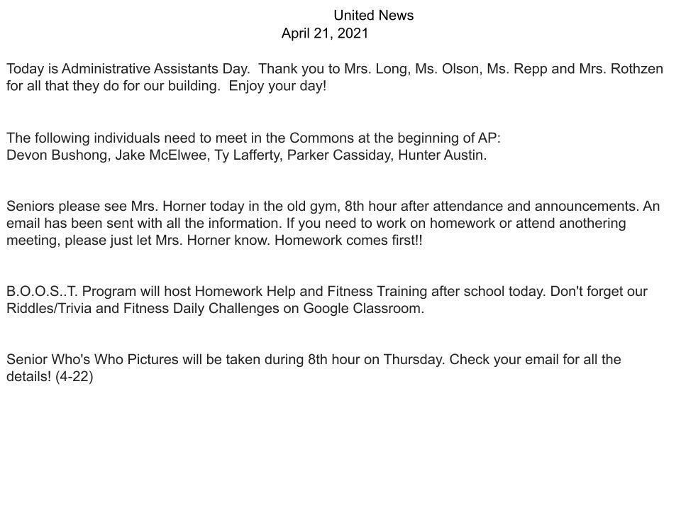 announcements
