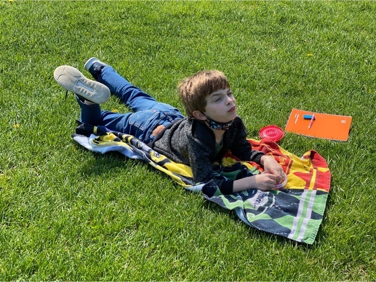 Enjoying our outdoor writing!
