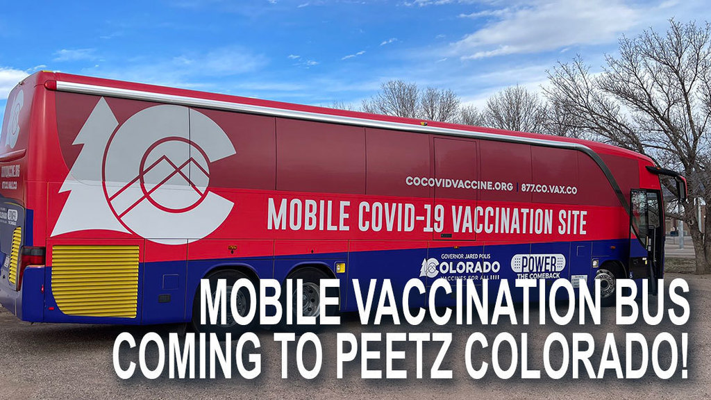 Vasccine Bus 1:30-3:30 Sunday in west parking lot.