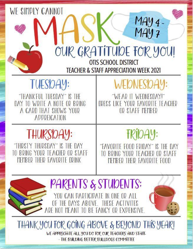 Teacher Appreciation is next week!