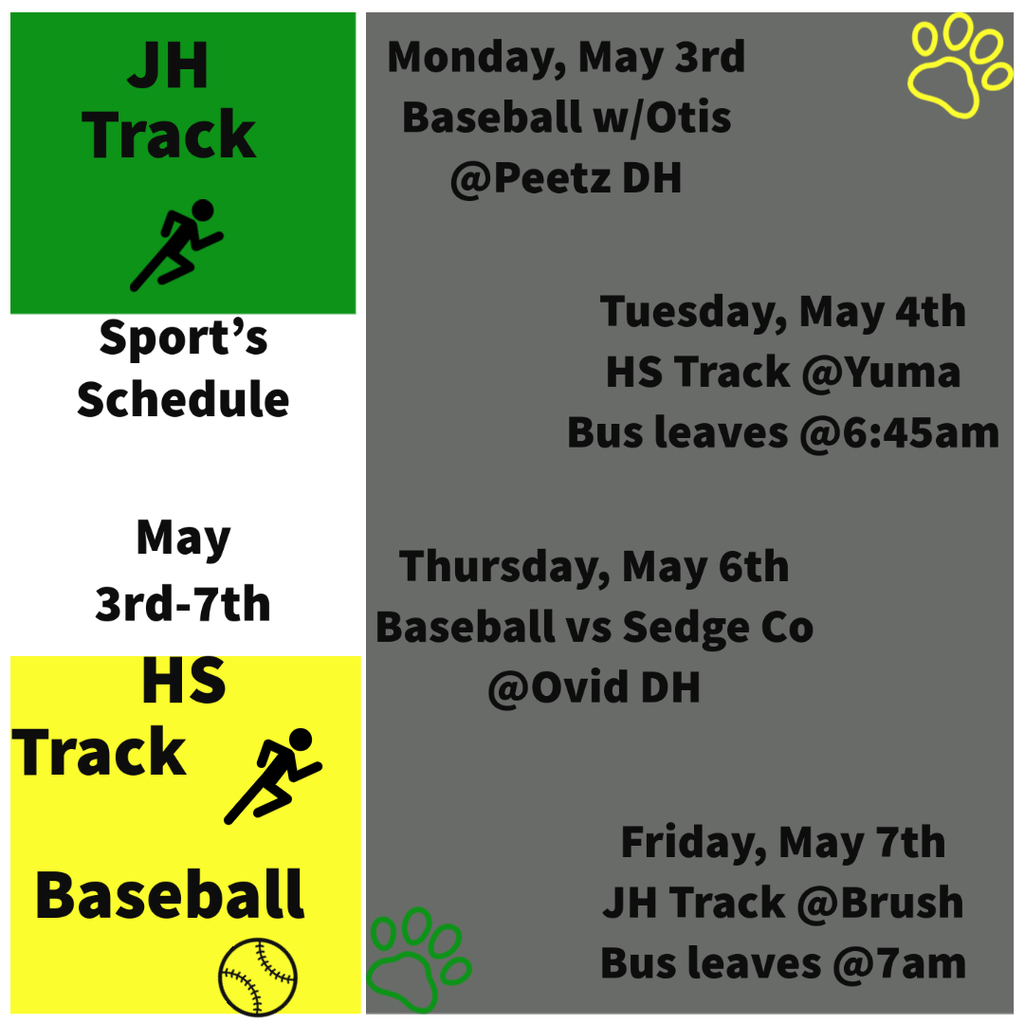 This Weeks Schedule