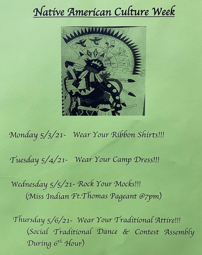 FTHS Native American Culture Week 5/3-6/2021
