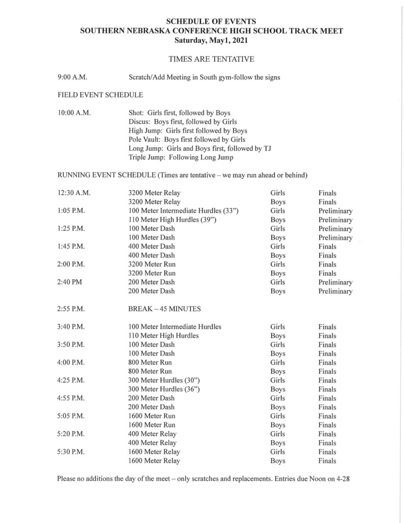 Event Schedule