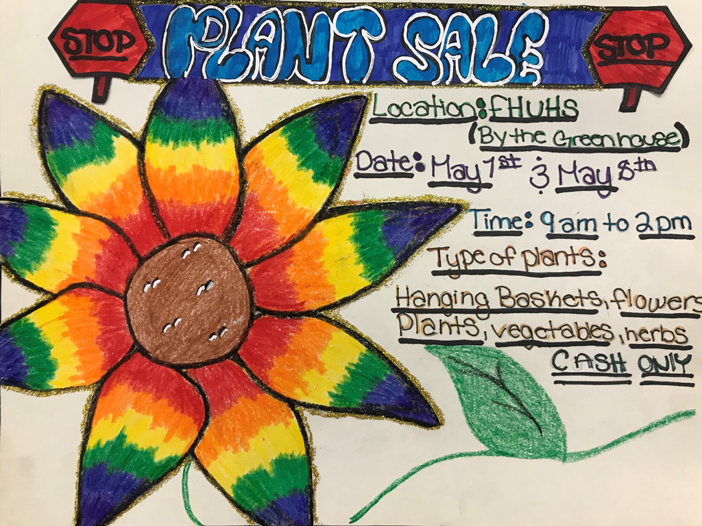 FHUHS Horticulture Class Plant Sale - May 1 and May 8