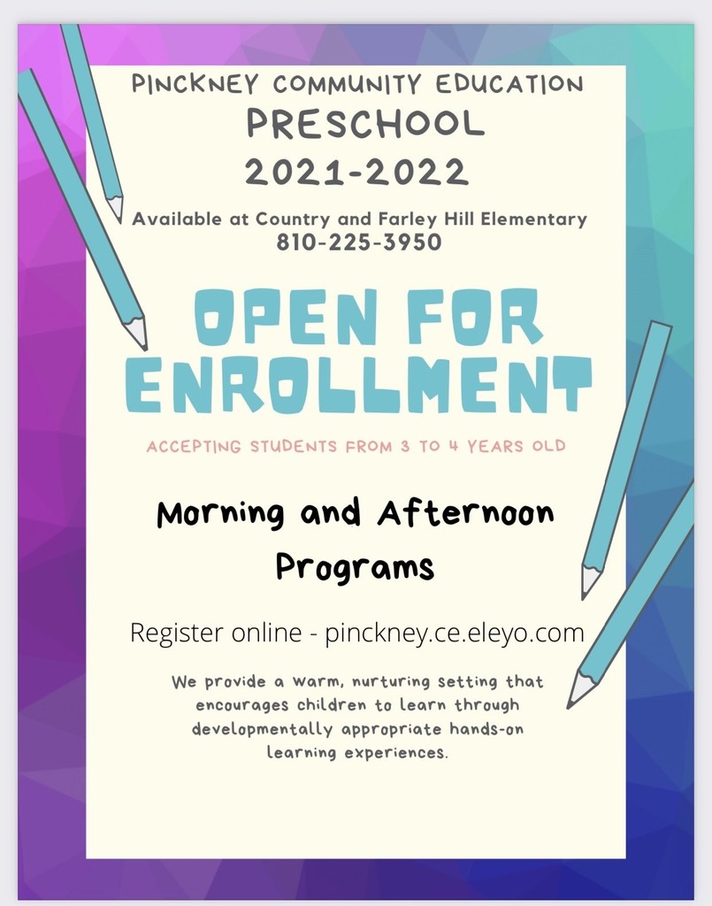 Open enrollment for Preschool 21/22