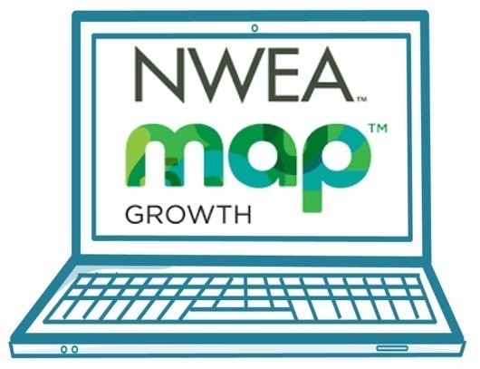 graphic of computer with NWEA map growth on it