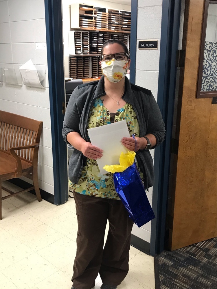 nurse Kern with her gift