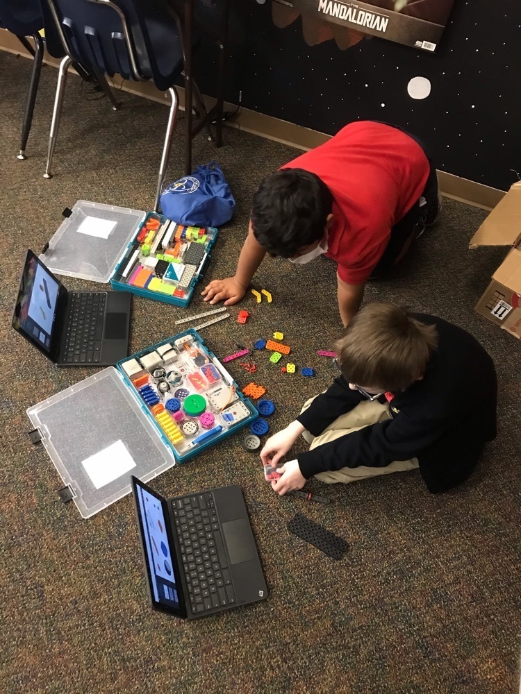 Robot building in technology.