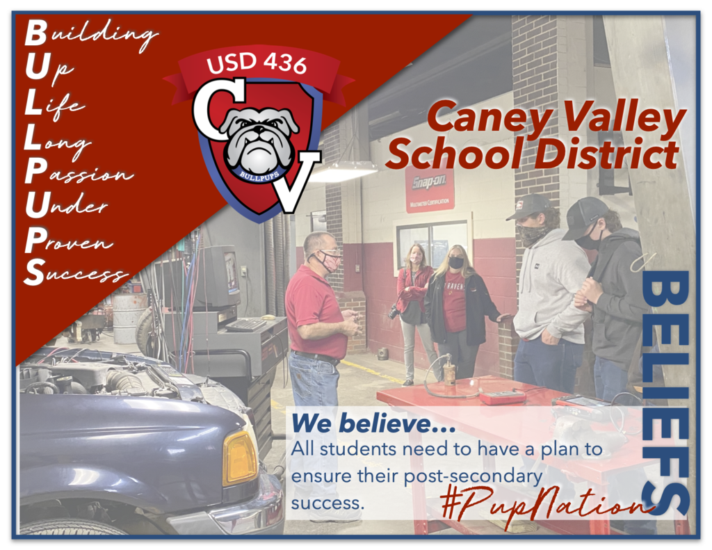 Photo of students attending CCC Auto Mechanics class and text with Belief Statement.