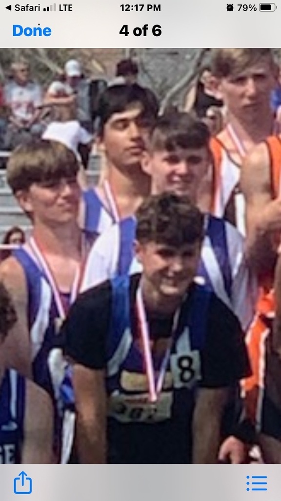 4 x100 relay 4th place and school record. Caden Joneson, Breckinridge Torrez, Jace Tomlinson, and Sam Erbert