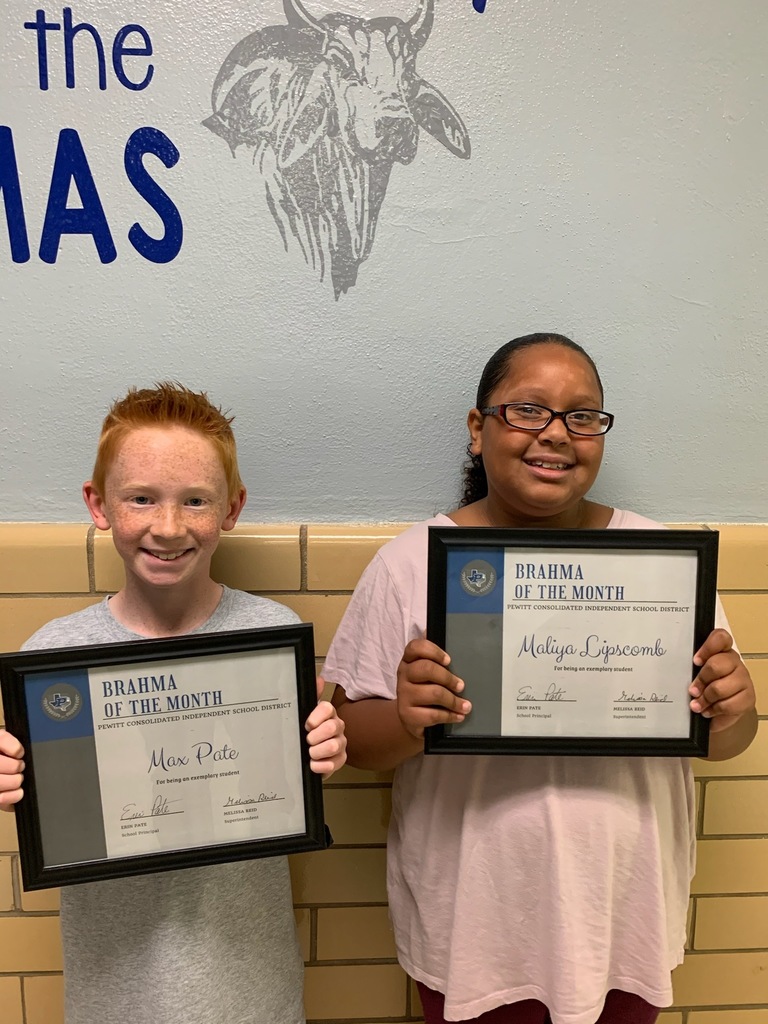 Elementary Brahmas of the Month - Max Pate and Maliya LIpscomb