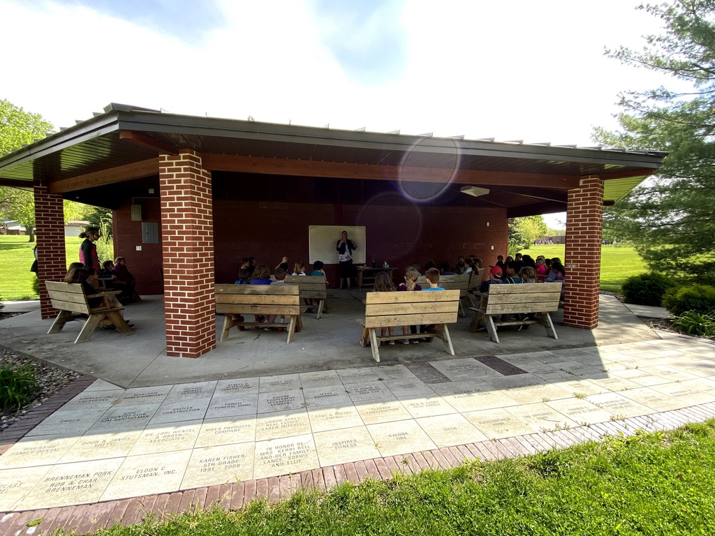 Students at MP East learn in the outdoor classroom