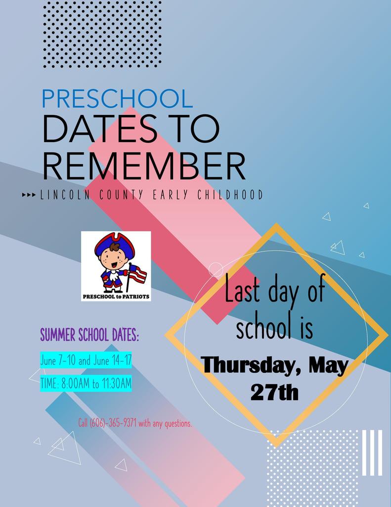 preschool dates to remember