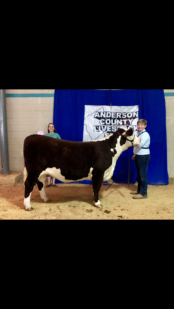 Brent Erwin with his Reserve Grand Champion Hereford 