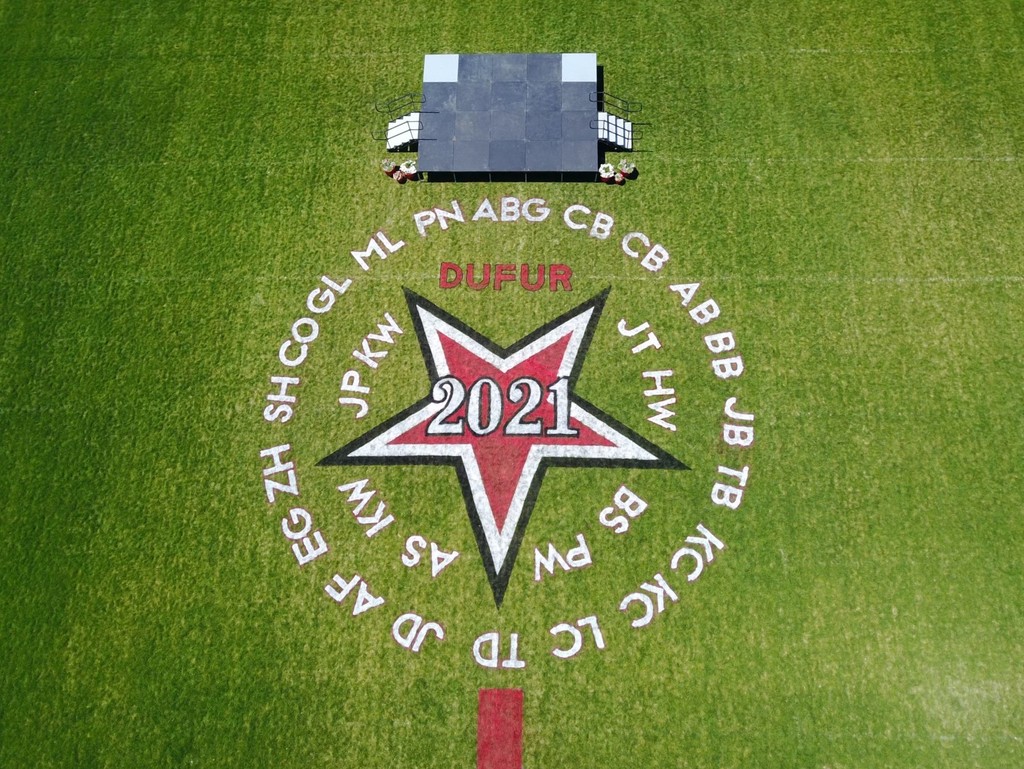 Football field painted