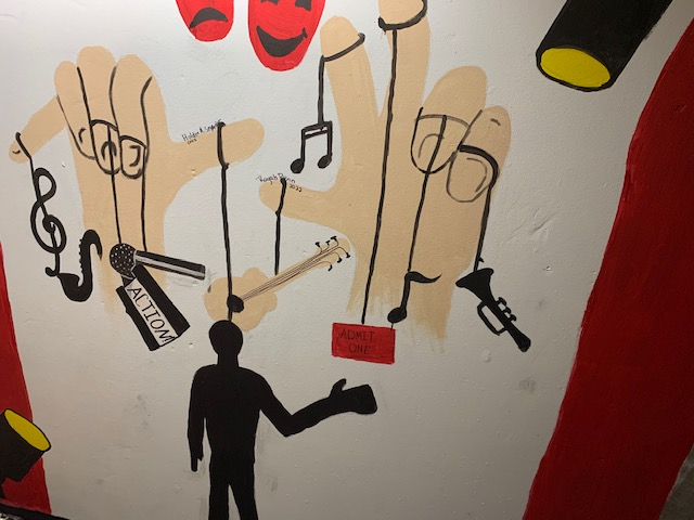 close up of mural 