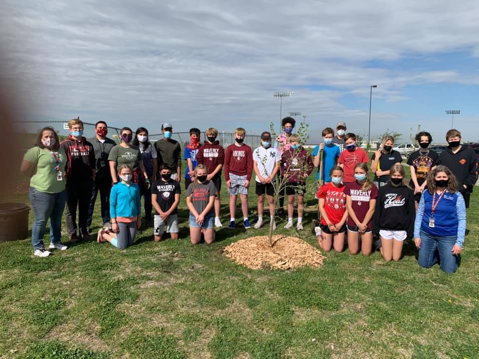 WMS students planting trees