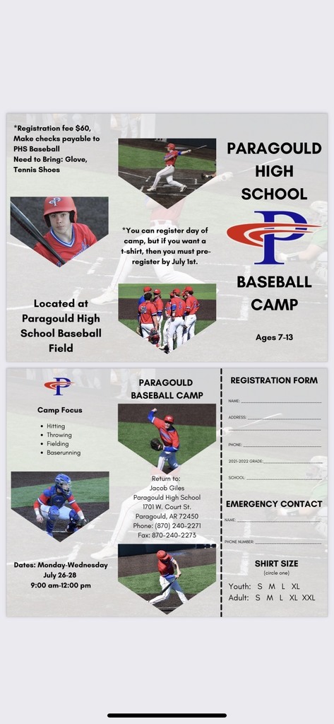 Paragould HS baseball camp flyer