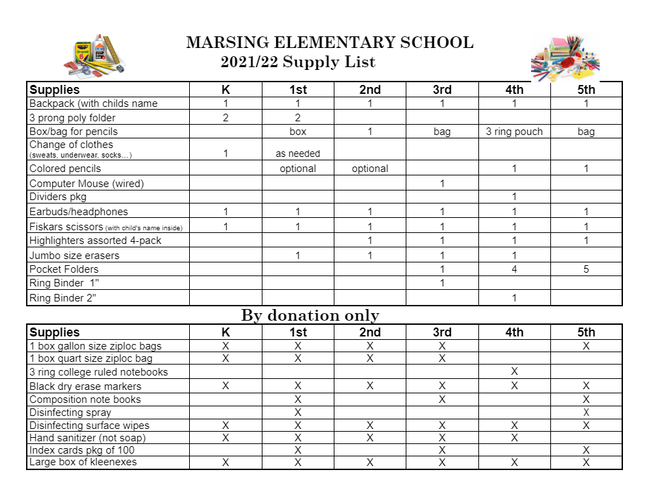 School Supply List