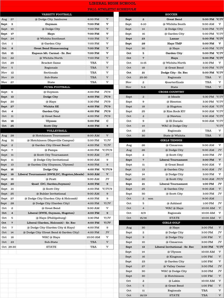 LHS FALL 21-22 SPORTS SCHEDULE