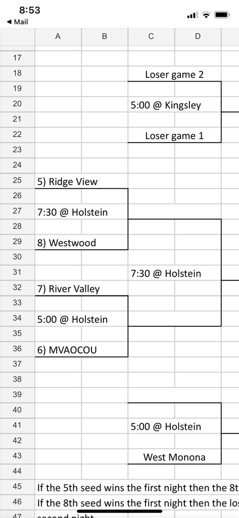 WVC baseball bracket  