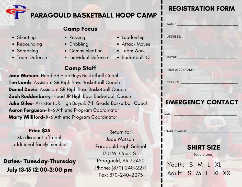 Hoop Camp Registration Form