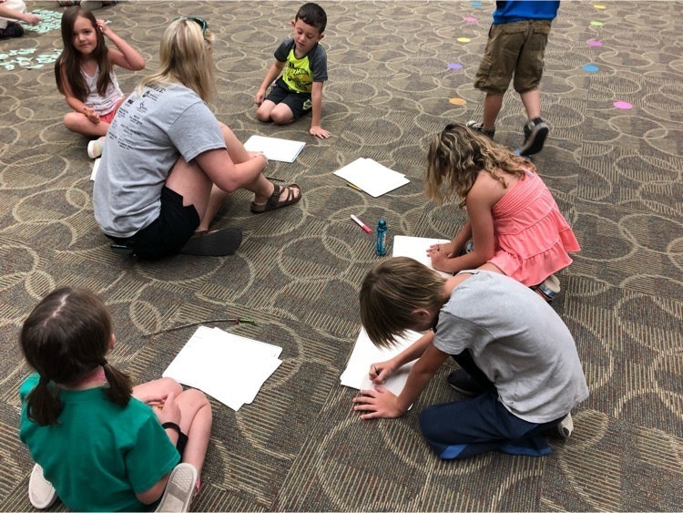Hard at working with some writing practice.